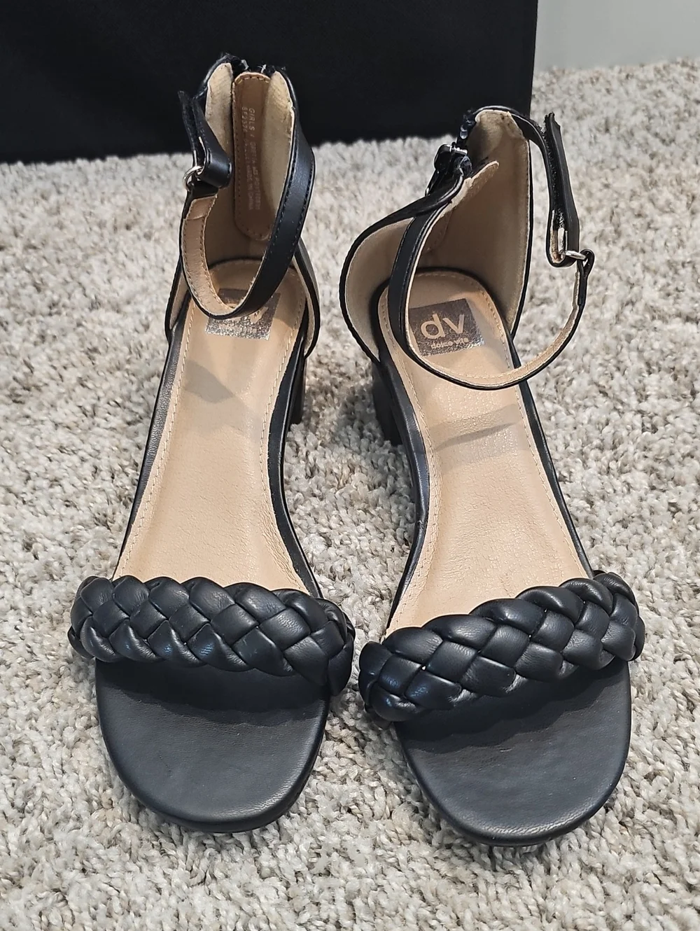 NWOT DV by Dolce Vita Black Braided Ankle-Strap Sandals